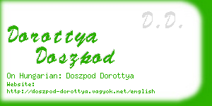 dorottya doszpod business card